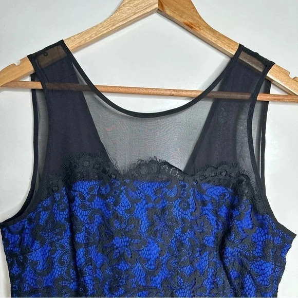 Moulinette Soeurs Anthropologie NWT Saphire Illusion Lace Overlay Dress Size 4 - Picture 5 of 14